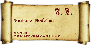 Neuherz Noémi névjegykártya